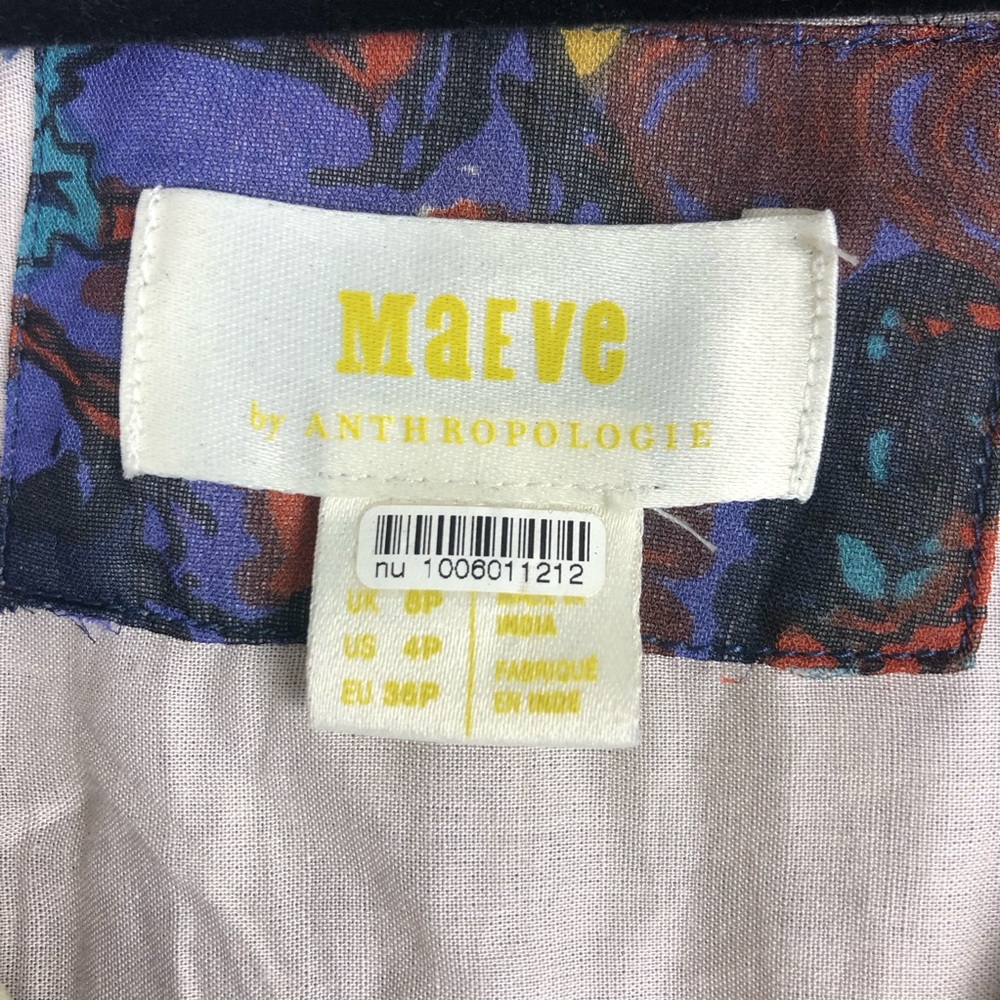 Anthropologie‎ Maeve Annabella Maxi Dress Size 4P Boho Floral Hippie Gypsy Indie - Picture 16 of 16